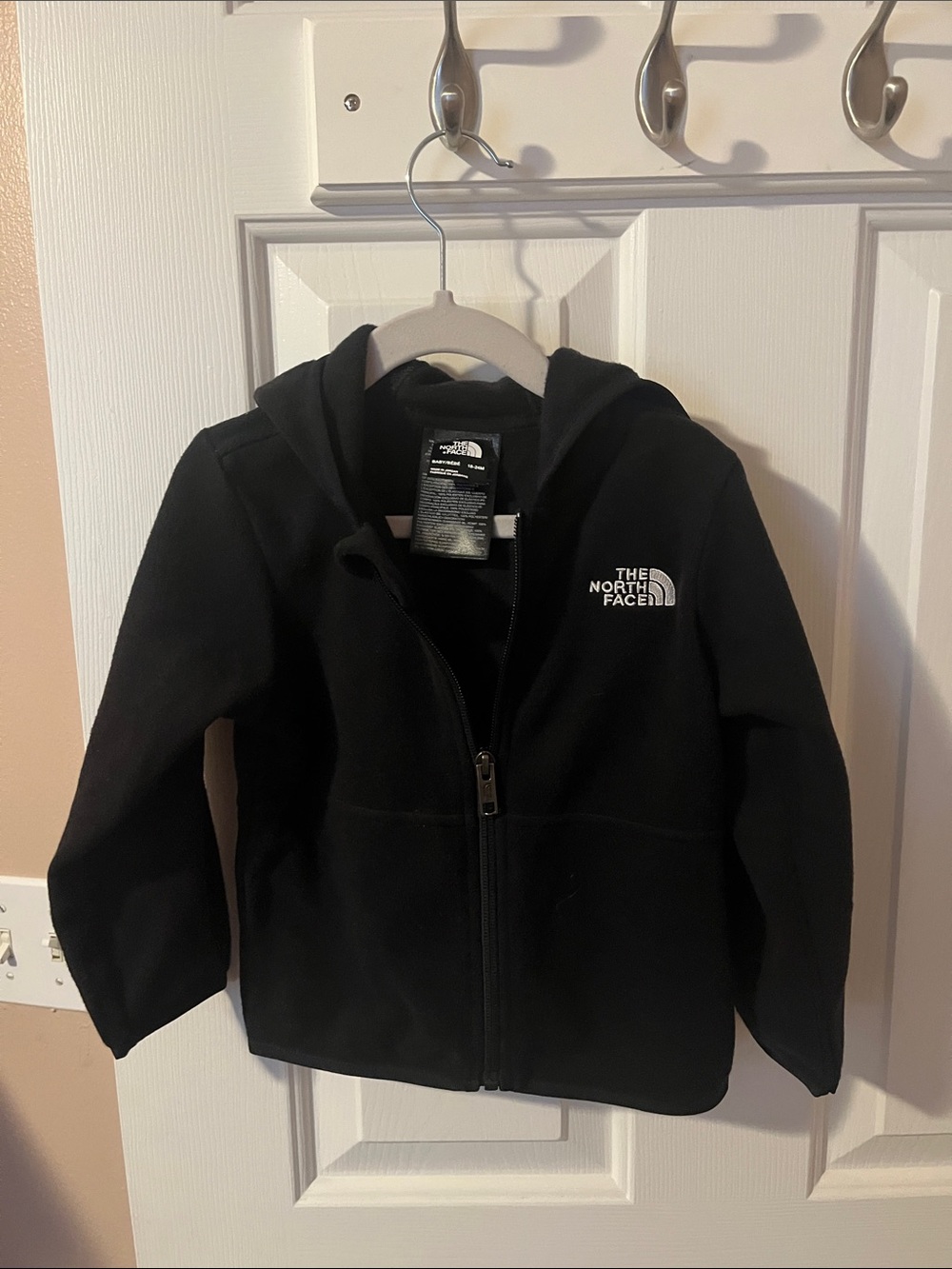 The North Face Kids Black Full‑Zip Fleece Hoodie